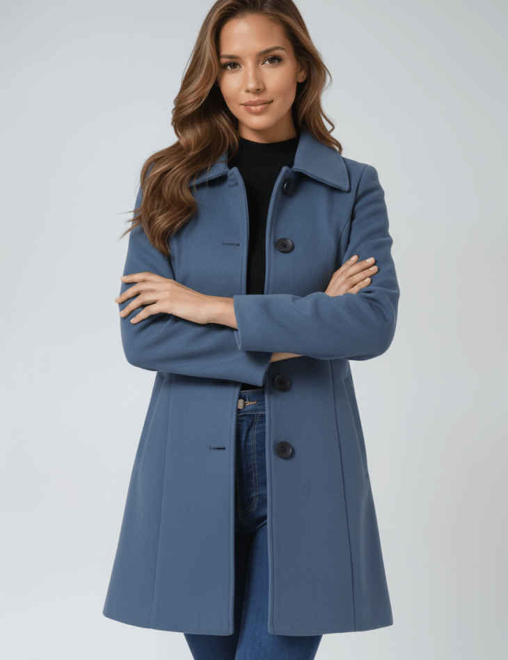 elena | Damen Wintermantel mit einem Knopf 
