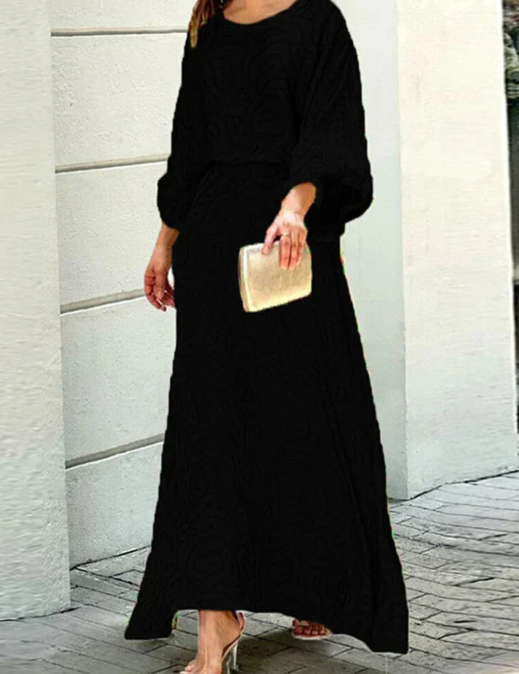 Vestido largo con estampado abstracto colorido y mangas sueltas para mujer