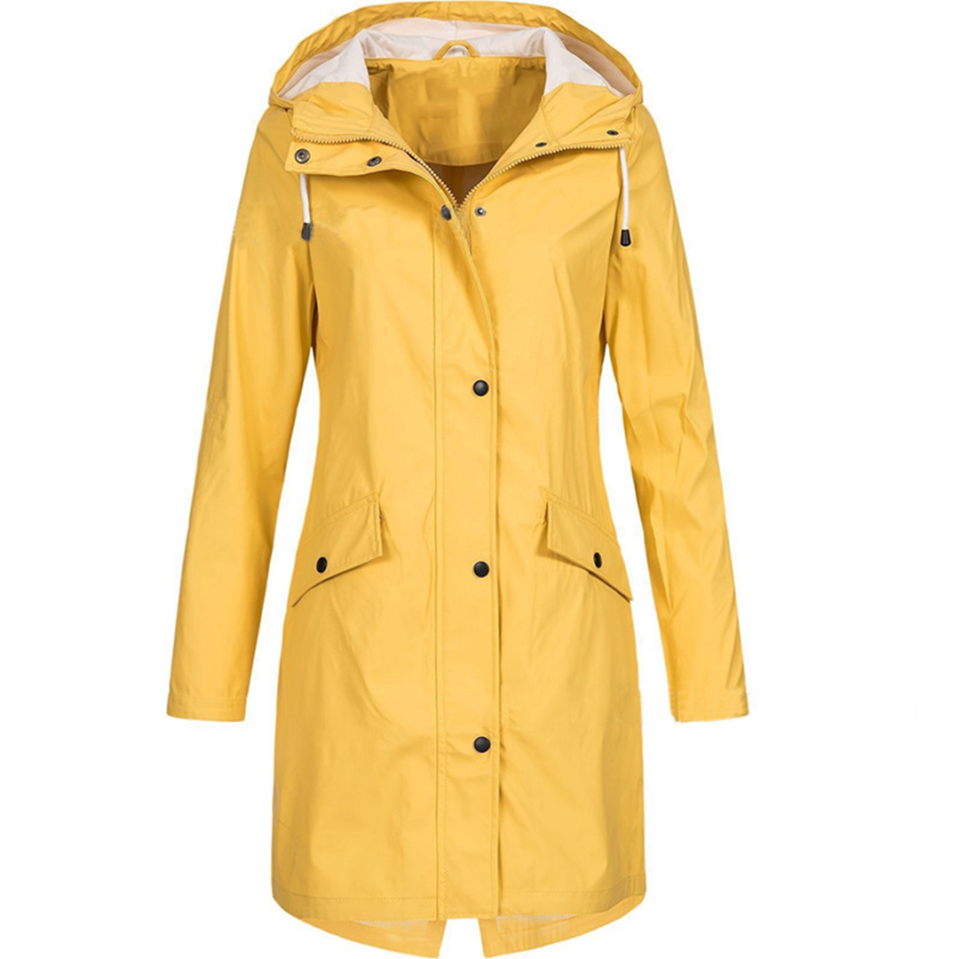 Chaqueta impermeable con capucha para mujer con diseño ligero y resistente al viento