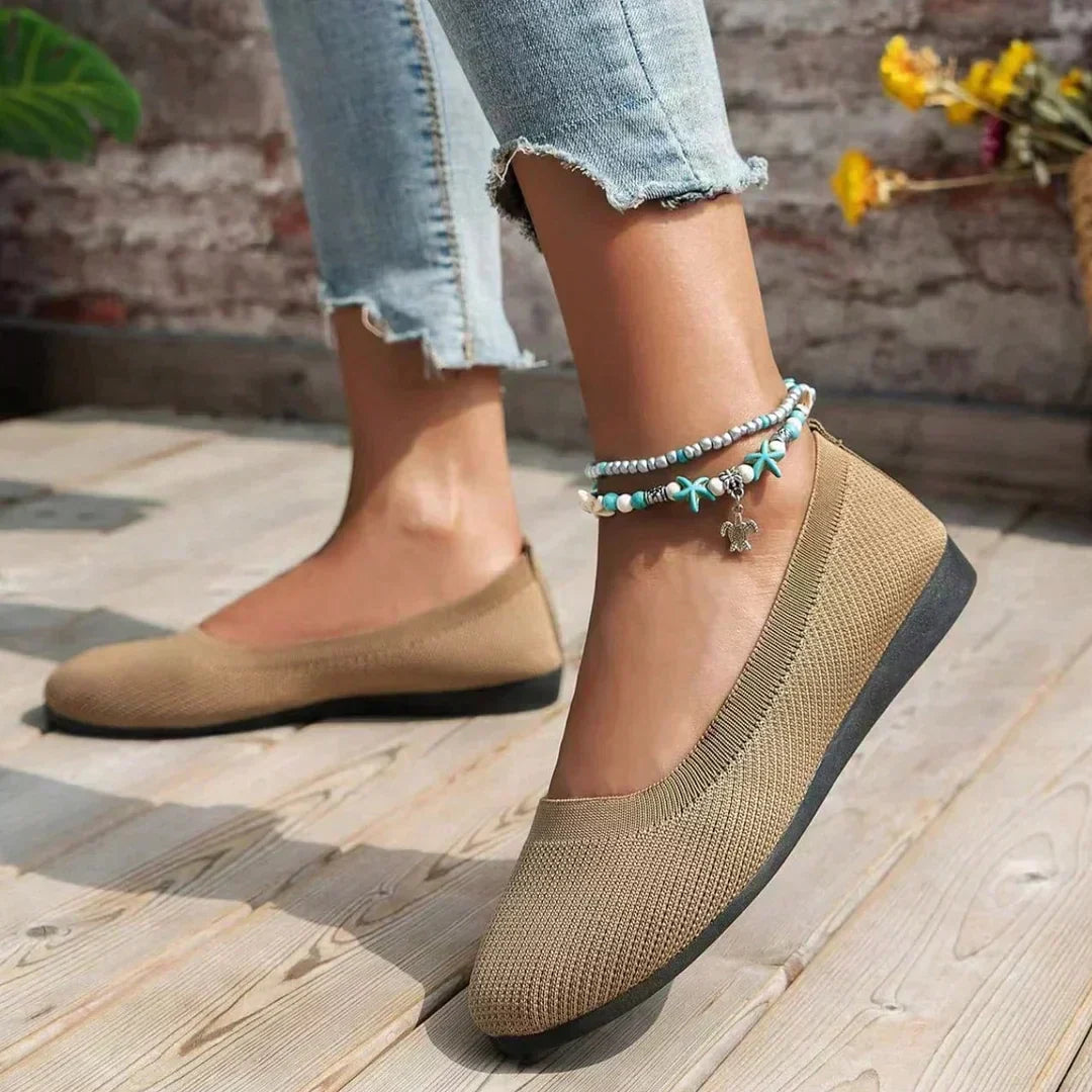 Zapatos antideslizantes de punta redonda para mujer con plantilla suave