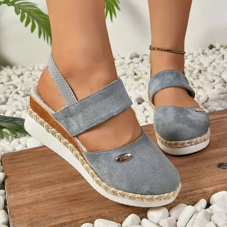 Sandalias de plataforma con diseño de doble tira para mujer