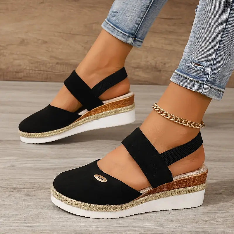 Sandalias de plataforma con diseño de doble tira para mujer