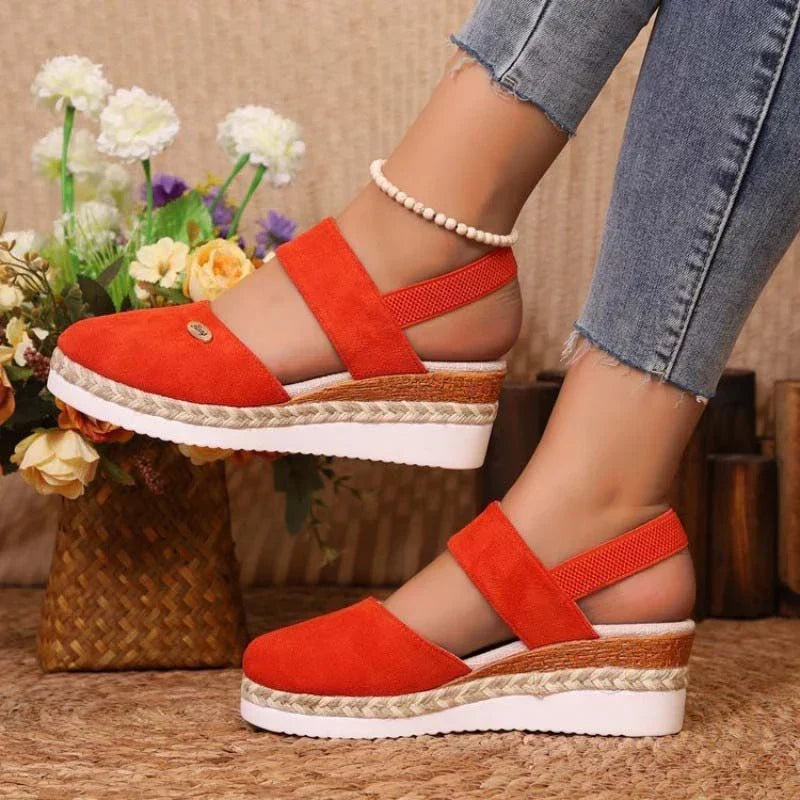 Sandalias de plataforma con diseño de doble tira para mujer
