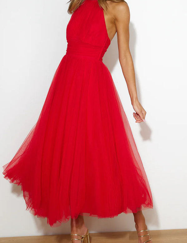 Women's Elegant Halter Neck Maxi Dress