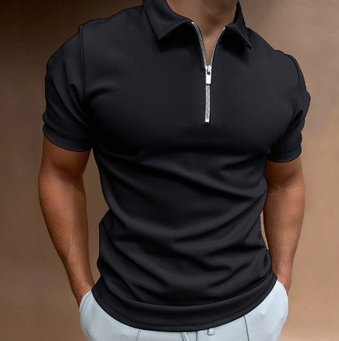 Polo con cremallera para hombre: camiseta ajustada de manga corta para looks de verano informales y elegantes.