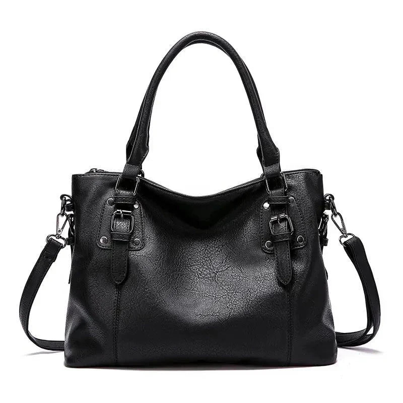 Bolso de hombro y bolso convertible para mujer con detalle de doble hebilla