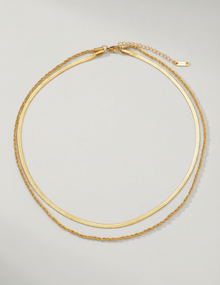 Ariana Conjunto de Collar de Cadenas en Capas