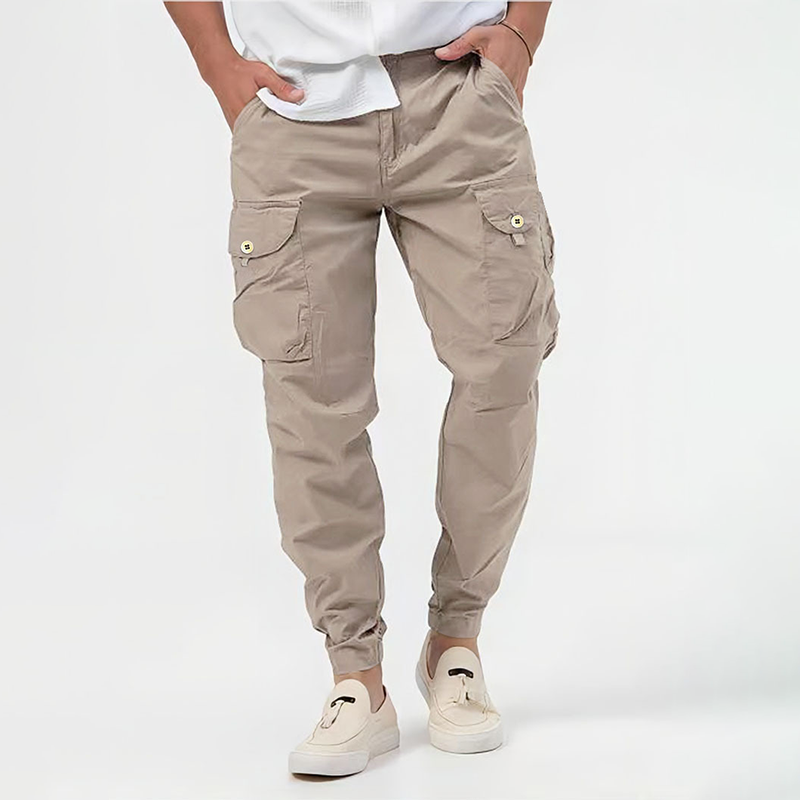 Pantalones cargo para hombre, estilo jogger ajustado con múltiples bolsillos