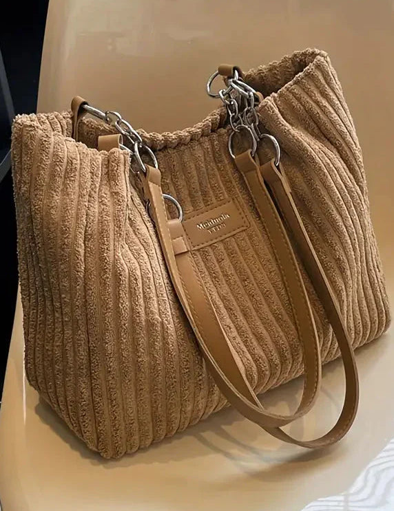 Bolso de hombro acolchado para mujer con diseño de doble correa