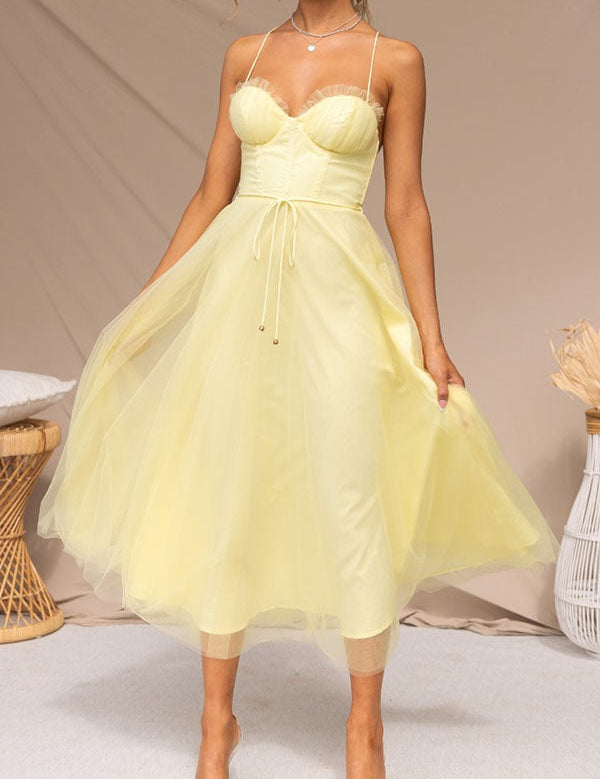 Vestido largo elegante para mujer con escote en V y silueta fluida