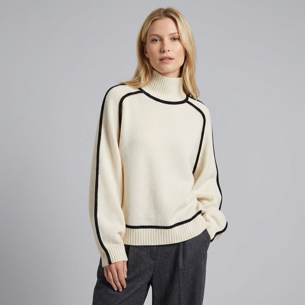 Teodora | Pulover cu guler înalt supradimensionat