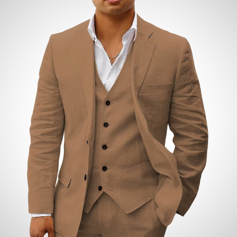 Conjunto de traje de dos piezas a medida para hombre con blazer y pantalón ajustado