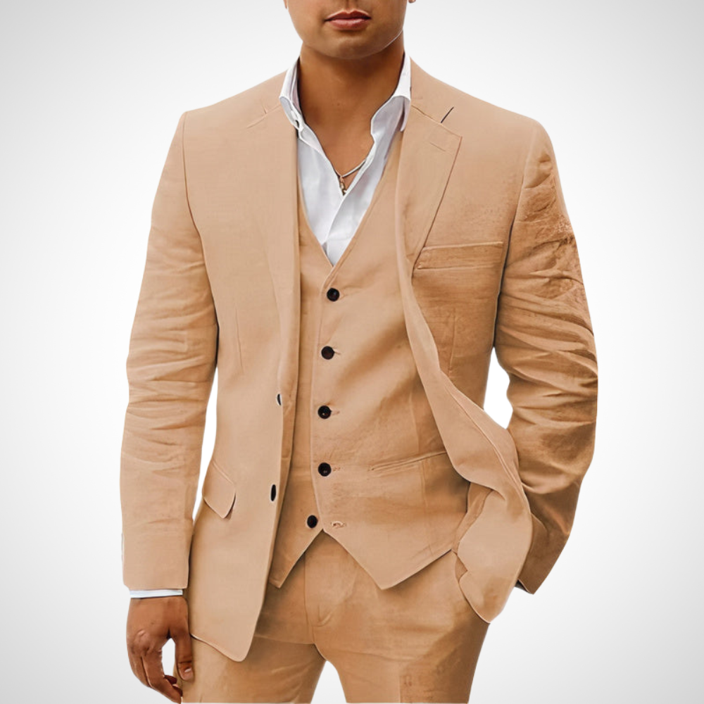 Conjunto de traje de dos piezas a medida para hombre con blazer y pantalón ajustado