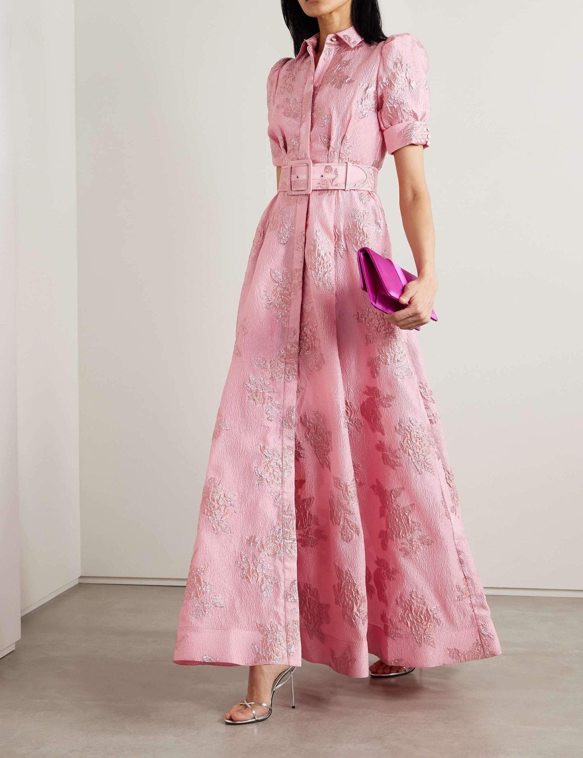 Vestido corto de manga abullonada para mujer