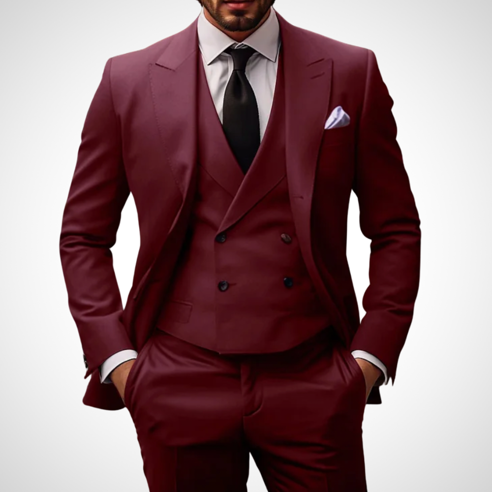 Conjunto de traje formal de dos piezas para hombre con blazer y pantalón a medida