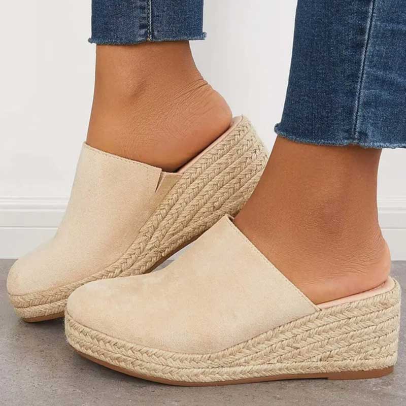 Zapatos de plataforma con cuña y suela texturizada para mujer