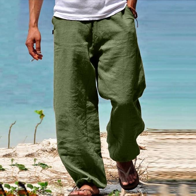 Pantalones holgados con cordón y bolsillos laterales para hombre