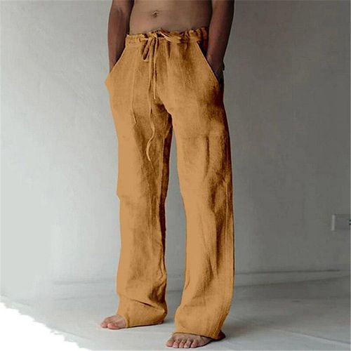 Pantalones holgados con cordón y bolsillos laterales para hombre