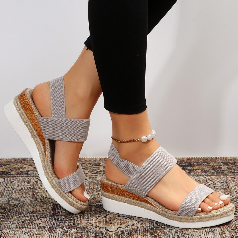 Sandalias de plataforma con tiras y suela acolchada para mujer