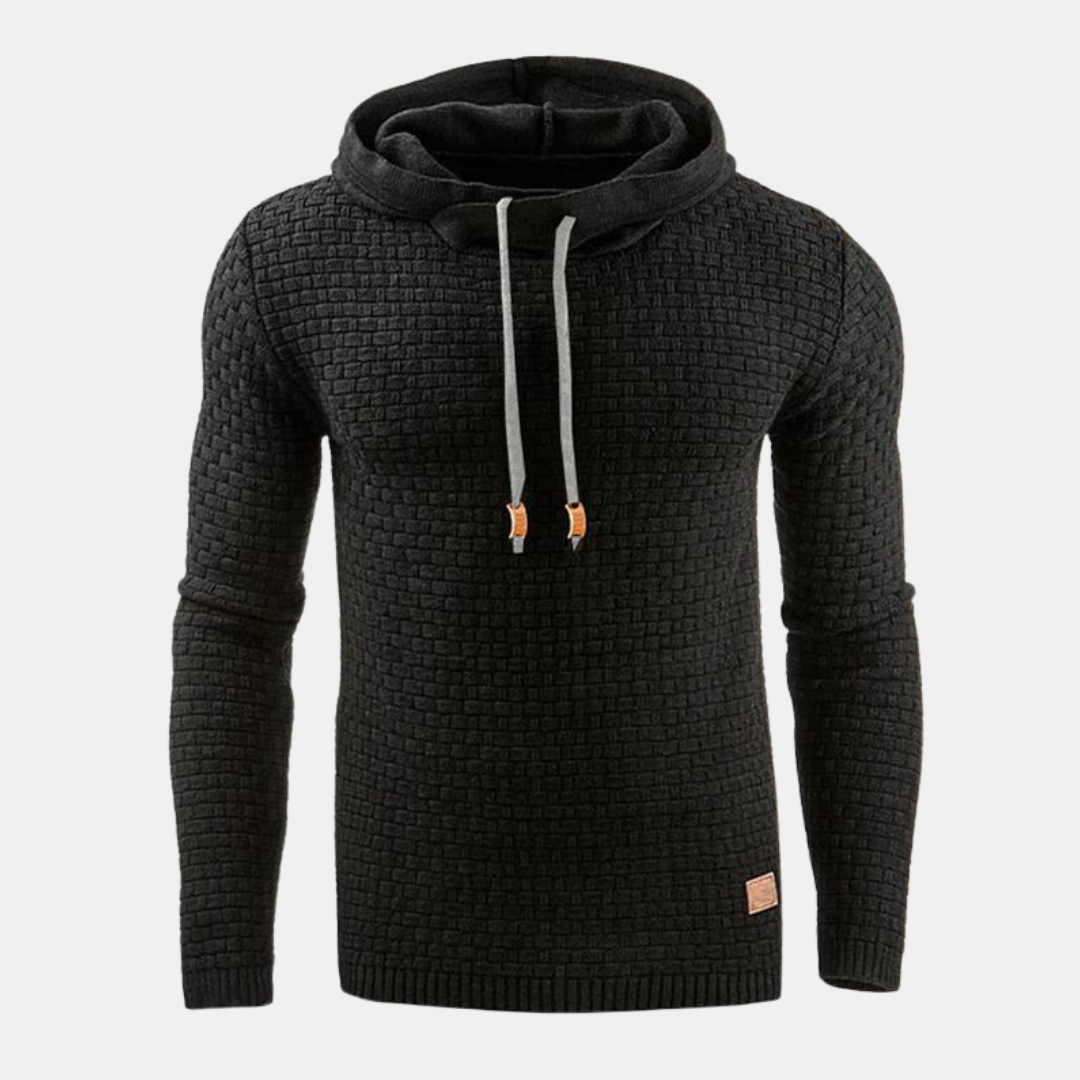 Sudadera con capucha texturizada para hombre con cordón y corte ajustado