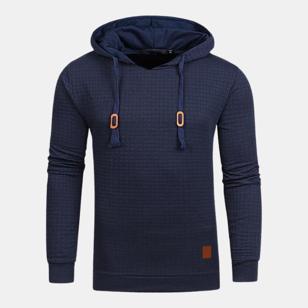 Sudadera con capucha texturizada para hombre con cordón y corte ajustado