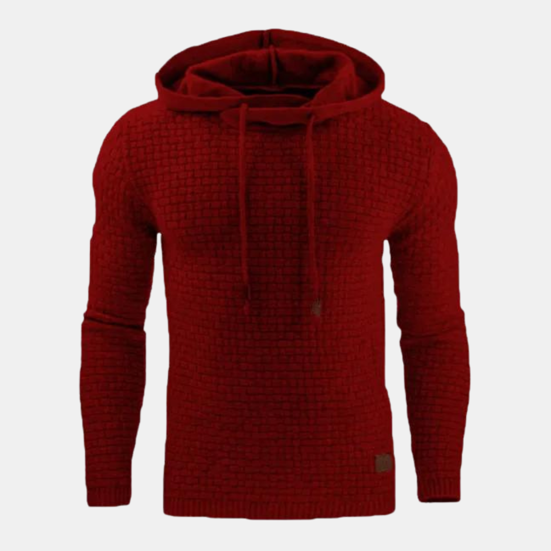 Sudadera con capucha texturizada para hombre con cordón y corte ajustado