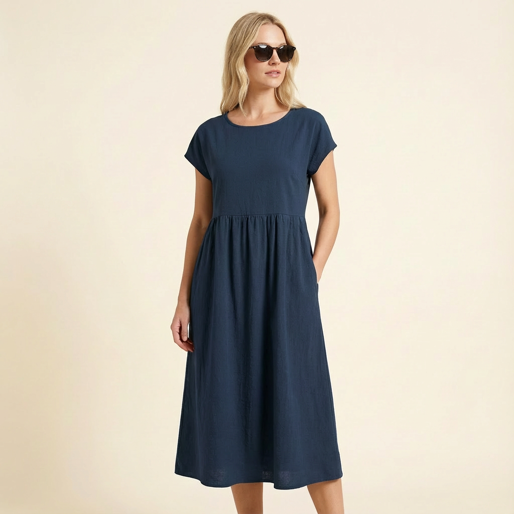 Chira | Vestido midi con mangas cortas