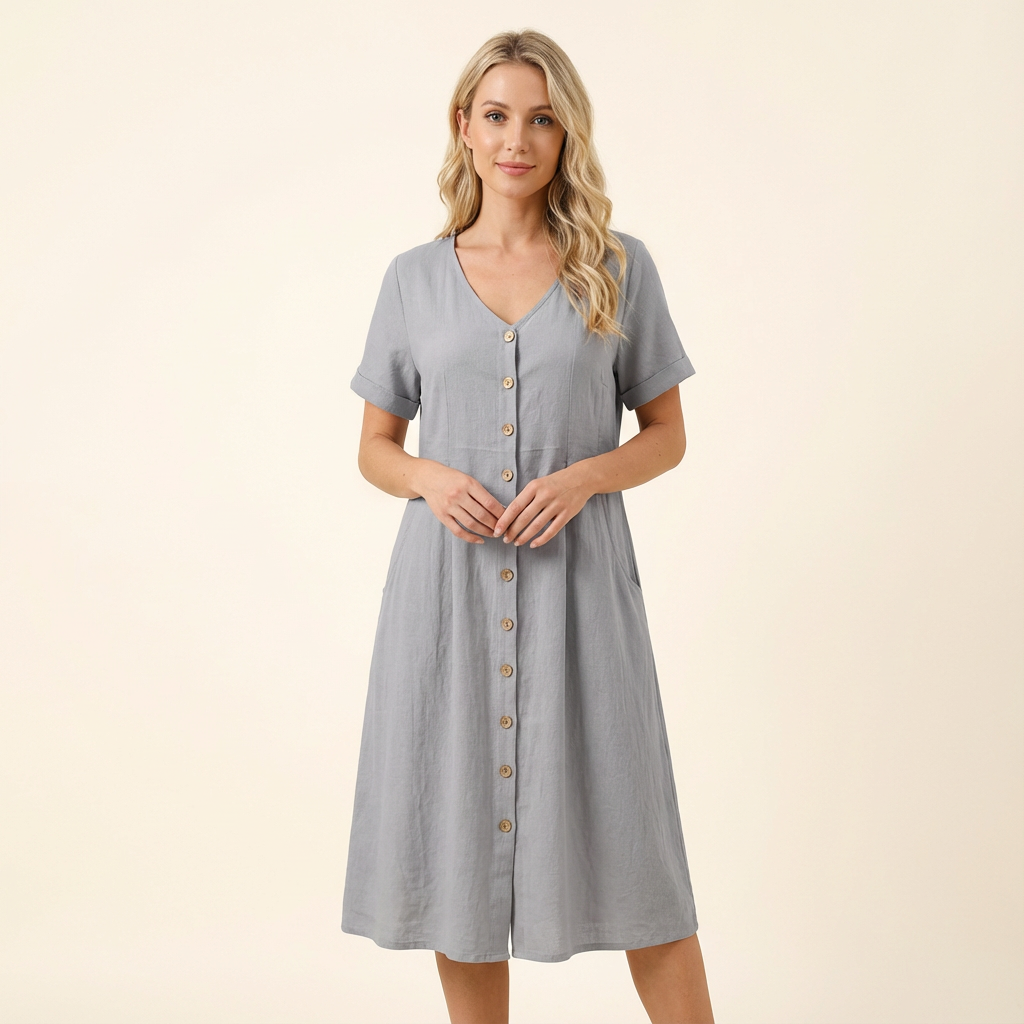 Florentina | Vestido con bolsillos y mangas cortas