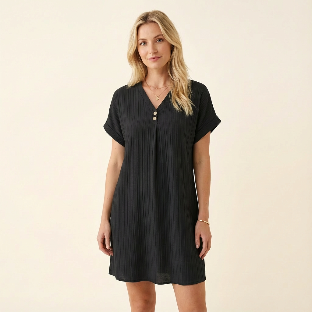 Delia | Vestido con escote en V y detalles con botones