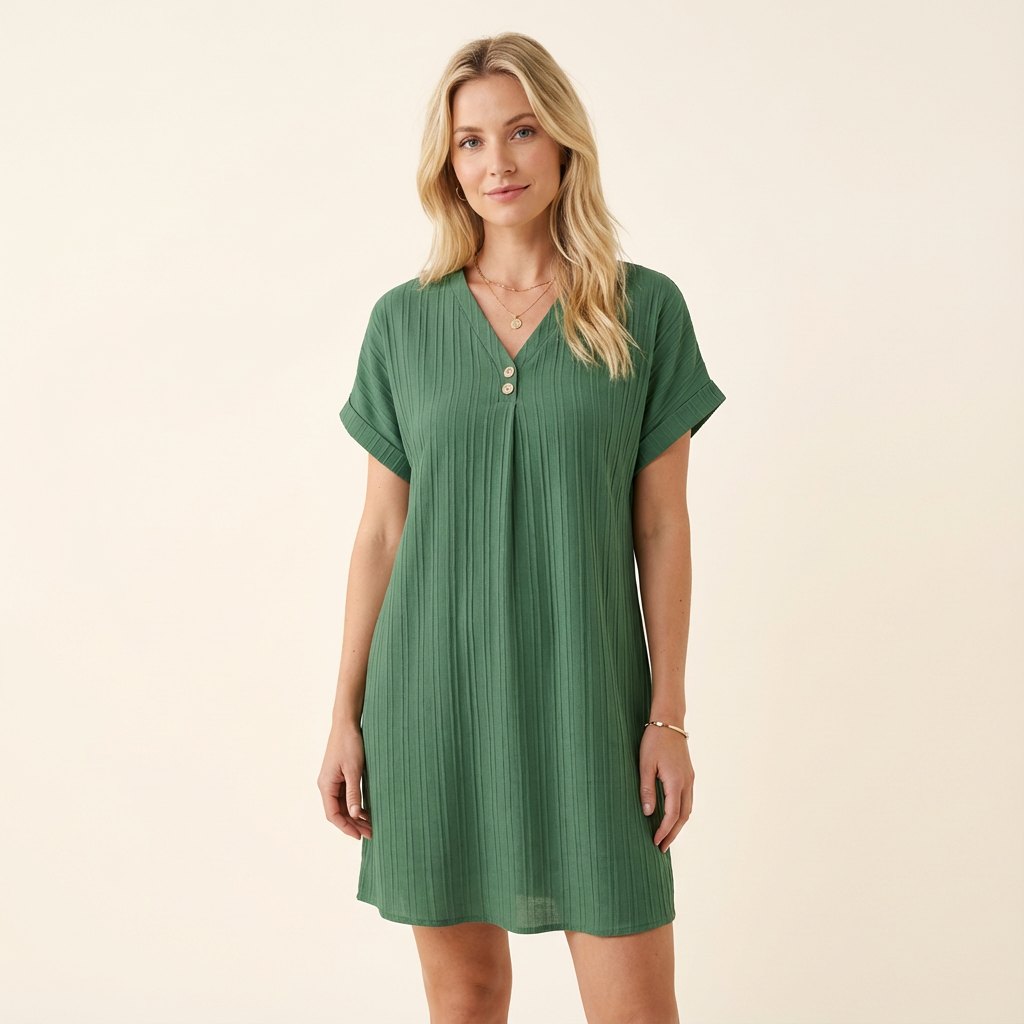 Delia | Vestido con escote en V y detalles con botones