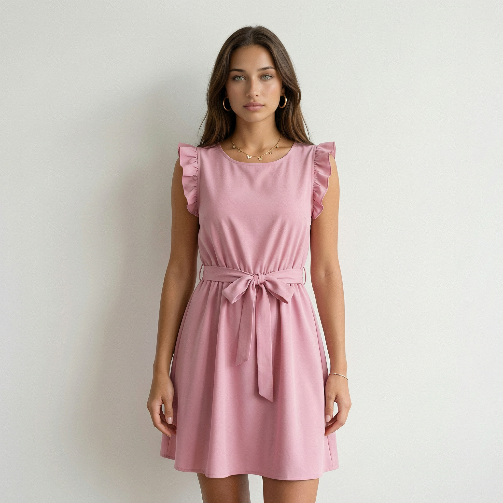 Chloe Vestido Corto con Volantes