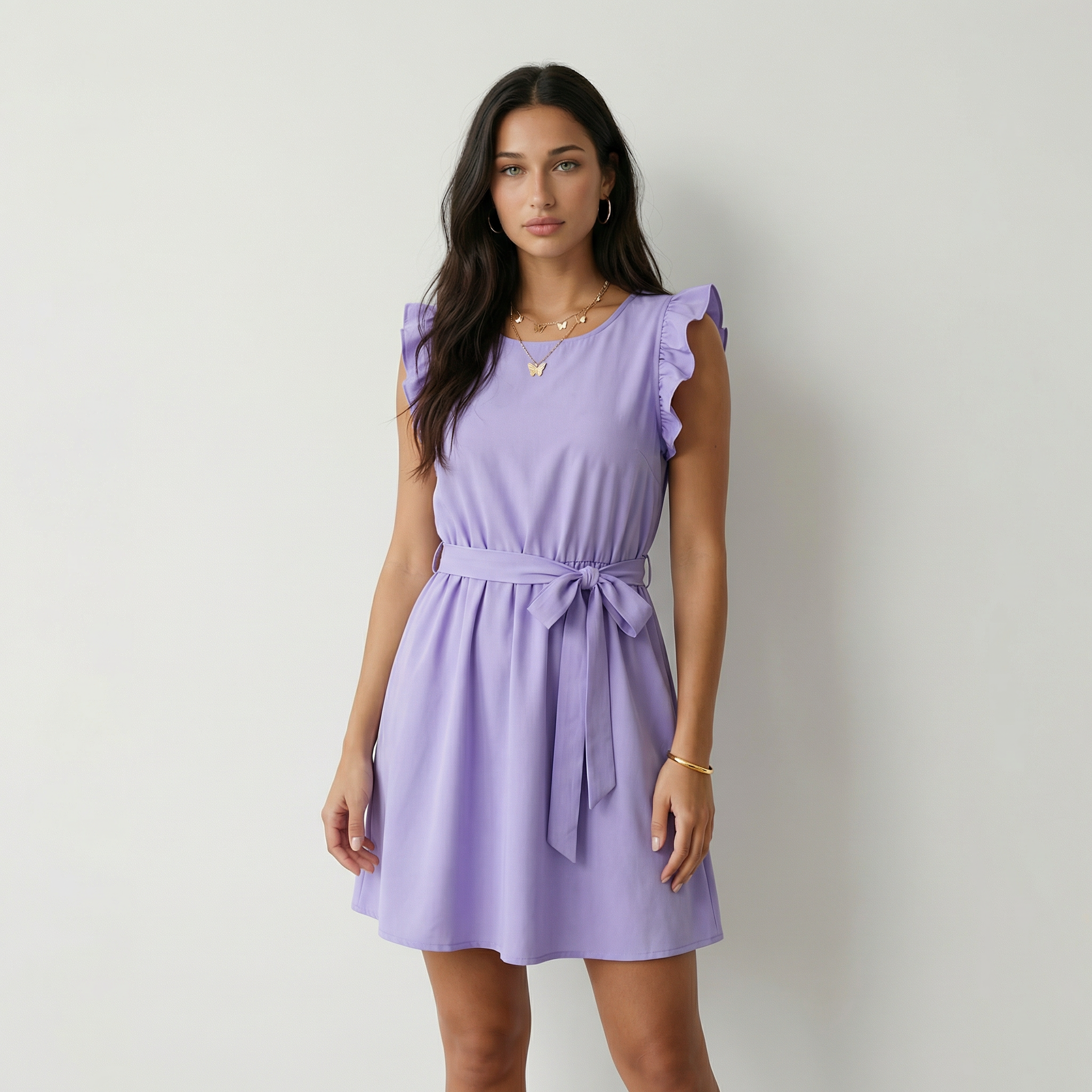 Chloe Vestido Corto con Volantes