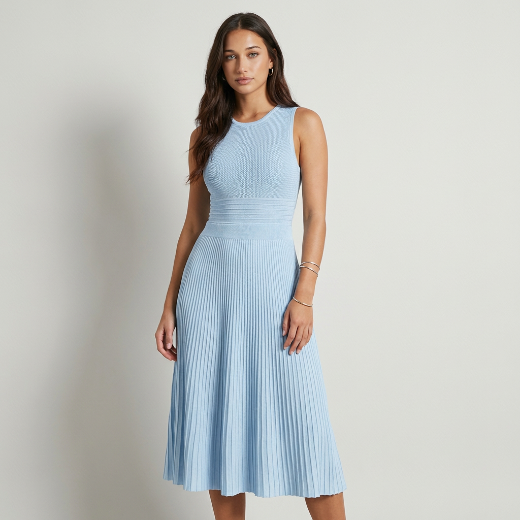 Vestido midi plisado Amélie