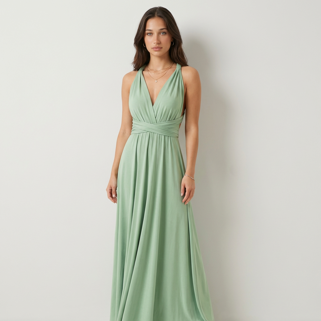 Ariana Vestido Maxi Escote Profundo