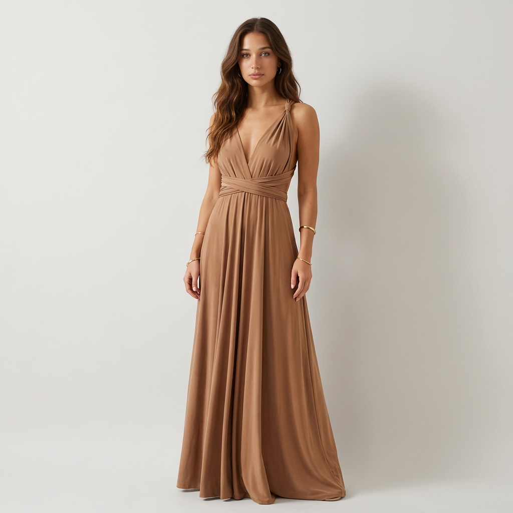 Ariana Vestido Maxi Escote Profundo