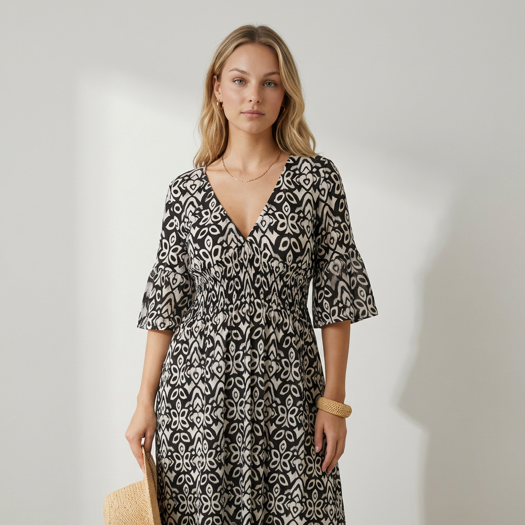 Valentina Vestido Midi Estampado