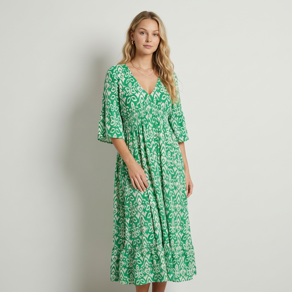 Valentina Vestido Midi Estampado