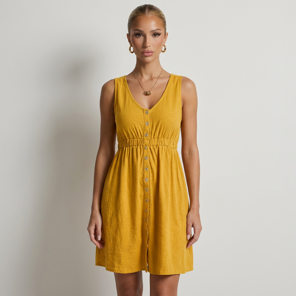 Aria Vestido Corto con Botones
