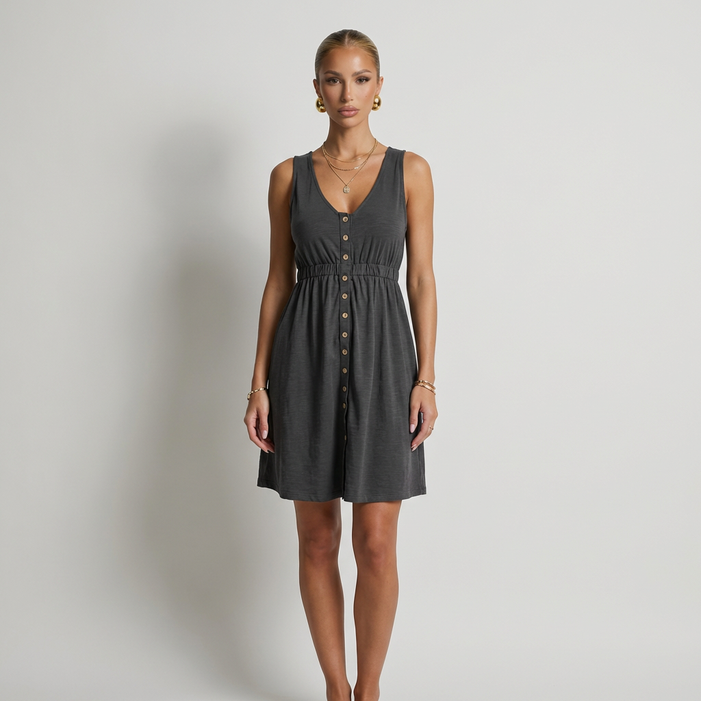 Aria Vestido Corto con Botones