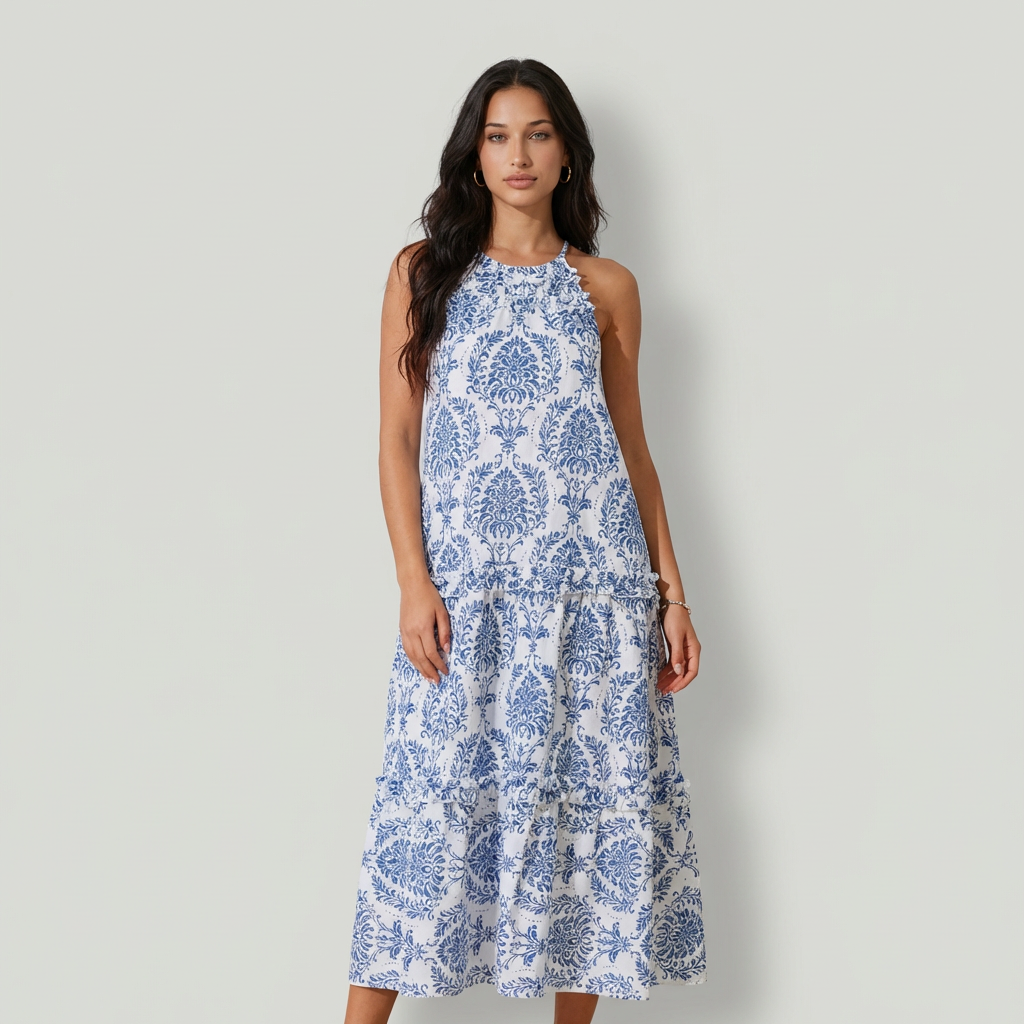 Valentina Midi Estampado Floral Patchwork