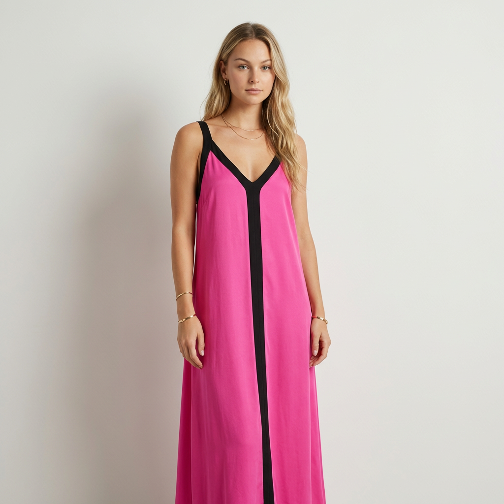Vestido maxi bicolor Naomi