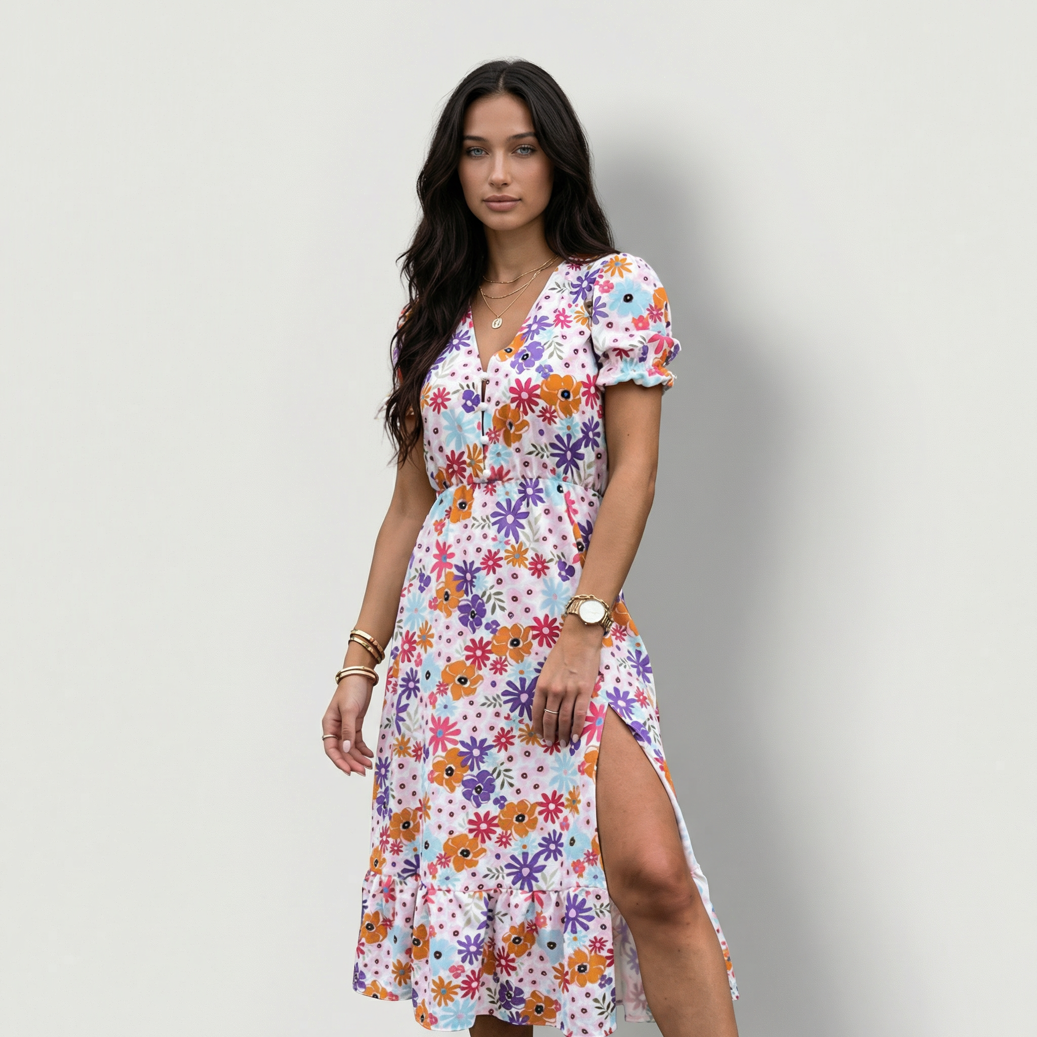 Vestido midi floral Alessia