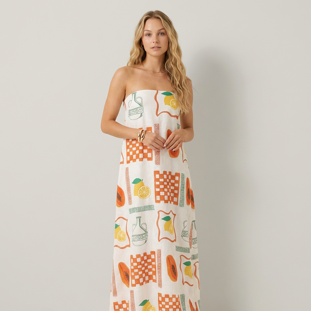 Madison Vestido Maxi Sin Tirantes