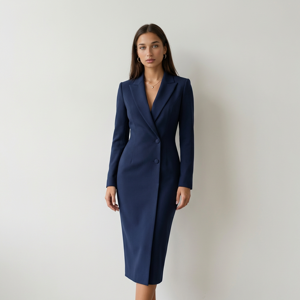 Carolina Vestido Midi Blazer Elegante