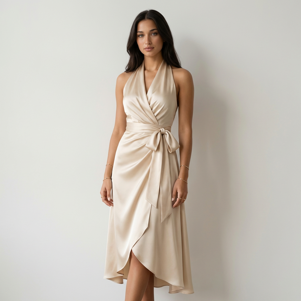 Sofía Vestido Midi Satinado
